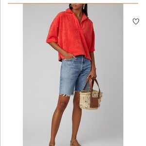 Terry. brand terrycloth polo shirt in red